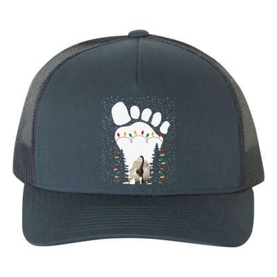 Bigfoot Christmas Tree Lights Sasquatch Loch Ness Nessie Pj Yupoong Adult 5-Panel Trucker Hat