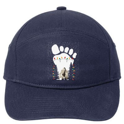 Bigfoot Christmas Tree Lights Sasquatch Loch Ness Nessie Pj 7-Panel Snapback Hat