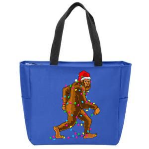 Bigfoot Christmas Tree Lights Xmas Funny Sasquatch Lovers Zip Tote Bag