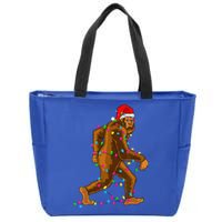 Bigfoot Christmas Tree Lights Xmas Funny Sasquatch Lovers Zip Tote Bag