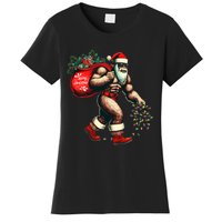 Bigfoot Christmas Tree Lights Xmas Sasquatch Lovers Women's T-Shirt