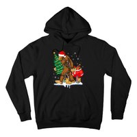 Bigfoot Christmas Tree Lights Xmas Sasquatch Lovers Hoodie