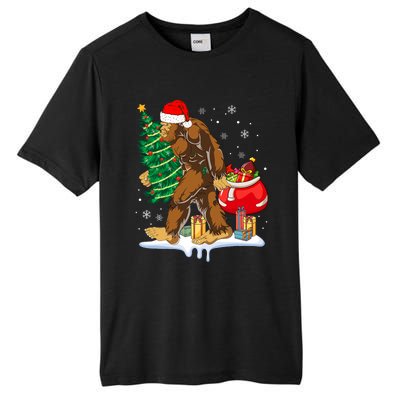 Bigfoot Christmas Tree Lights Xmas Sasquatch Lovers Tall Fusion ChromaSoft Performance T-Shirt