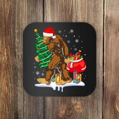 Bigfoot Christmas Tree Lights Xmas Sasquatch Lovers Coaster