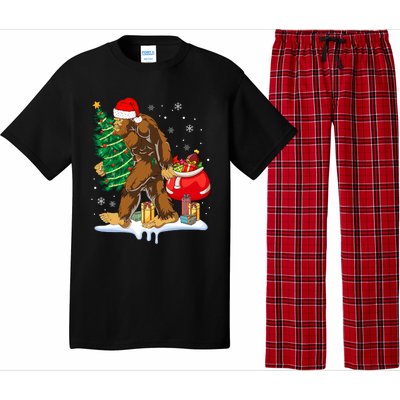 Bigfoot Christmas Tree Lights Xmas Sasquatch Lovers Pajama Set