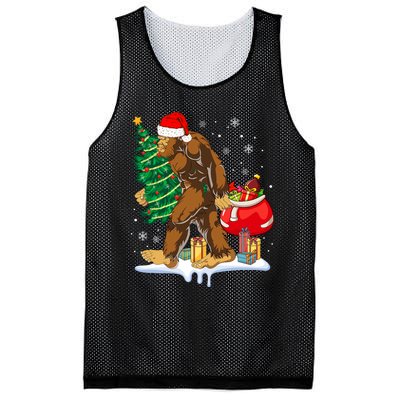 Bigfoot Christmas Tree Lights Xmas Sasquatch Lovers Mesh Reversible Basketball Jersey Tank