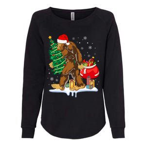 Bigfoot Christmas Tree Lights Xmas Sasquatch Lovers Womens California Wash Sweatshirt