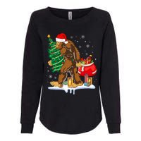 Bigfoot Christmas Tree Lights Xmas Sasquatch Lovers Womens California Wash Sweatshirt