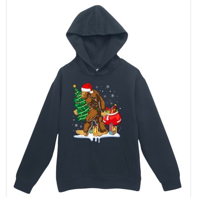 Bigfoot Christmas Tree Lights Xmas Sasquatch Lovers Urban Pullover Hoodie