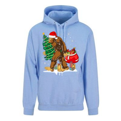 Bigfoot Christmas Tree Lights Xmas Sasquatch Lovers Unisex Surf Hoodie