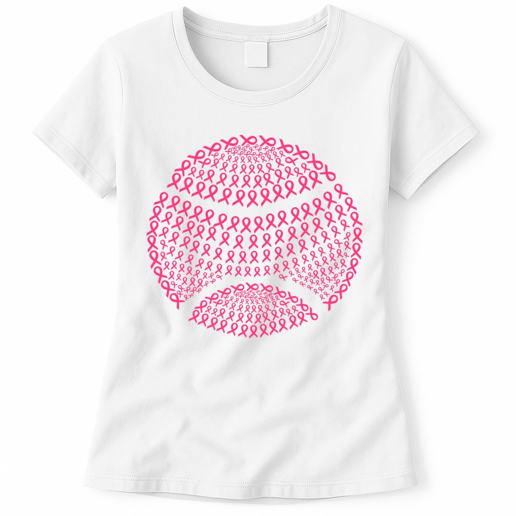 Breast Cancer Tennis Breast Cancer Awareness Tennis Pink Ribbons Womens T-Shirt