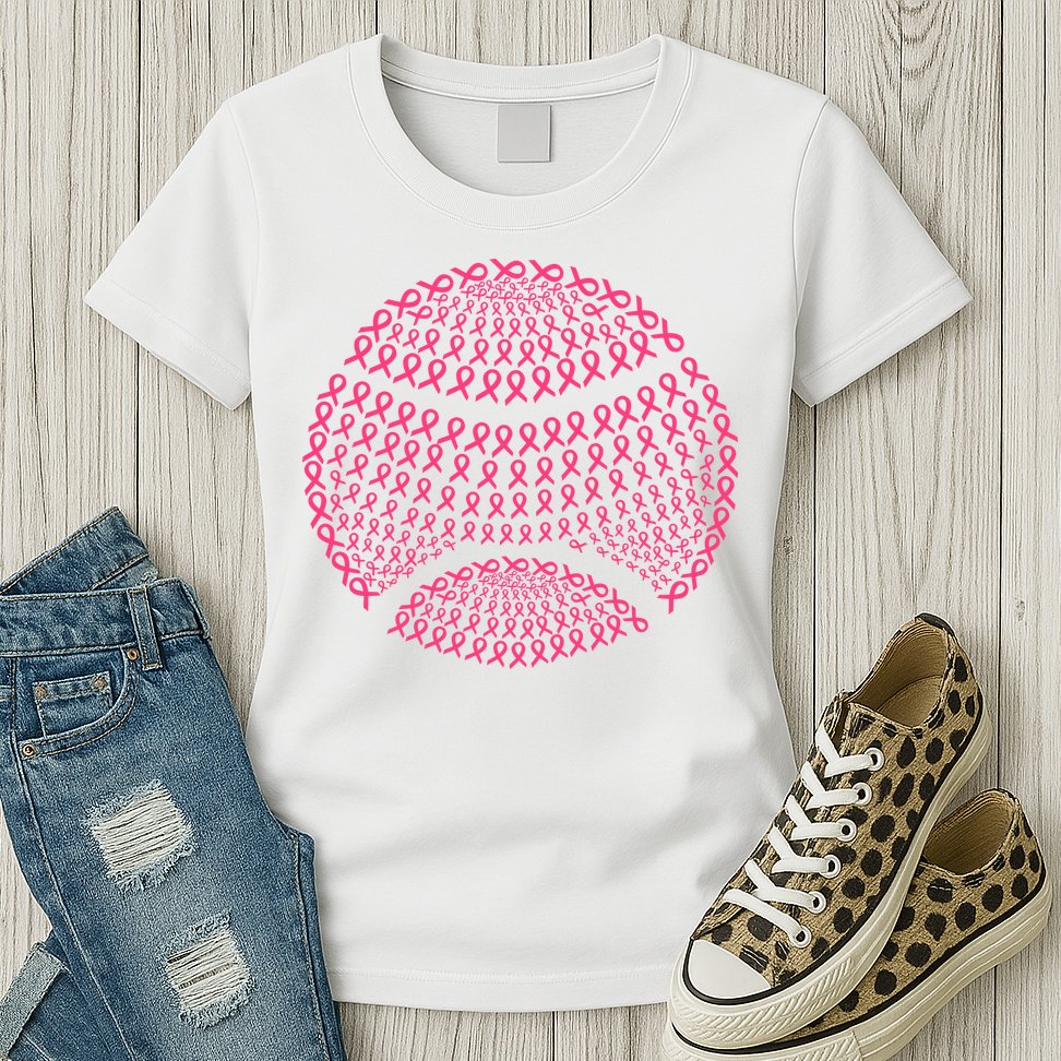Breast Cancer Tennis Breast Cancer Awareness Tennis Pink Ribbons Womens T-Shirt