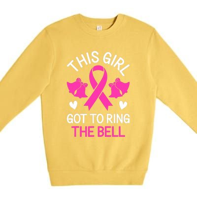 Breast Cancer This Girl Got To Ring The Bell Chemo Grad Premium Crewneck Sweatshirt