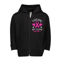 Breast Cancer This Girl Got To Ring The Bell Chemo Grad Toddler Zip Fleece Hoodie