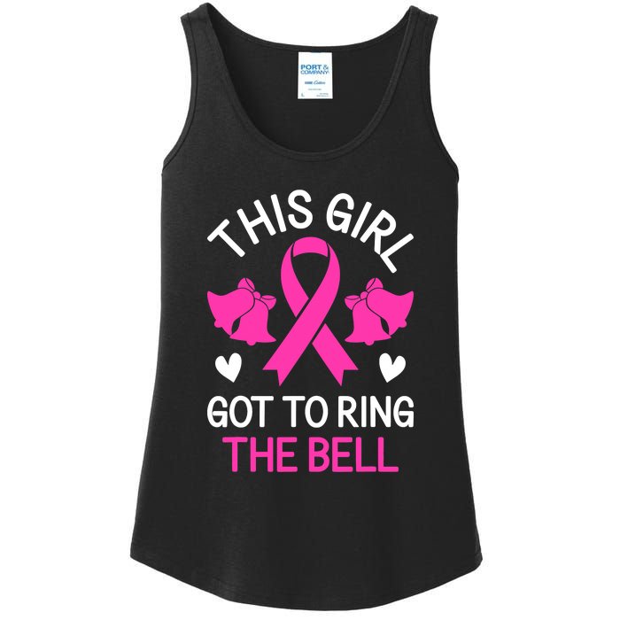 Breast Cancer This Girl Got To Ring The Bell Chemo Grad Ladies Essential Tank