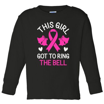 Breast Cancer This Girl Got To Ring The Bell Chemo Grad Toddler Long Sleeve Shirt