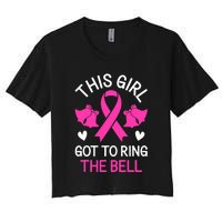 Breast Cancer This Girl Got To Ring The Bell Chemo Grad Women's Crop Top Tee