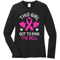 Breast Cancer This Girl Got To Ring The Bell Chemo Grad Ladies Long Sleeve Shirt