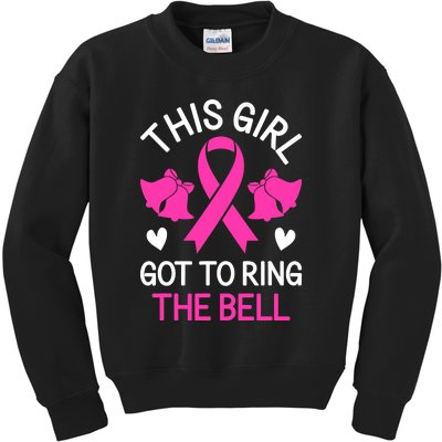 Breast Cancer This Girl Got To Ring The Bell Chemo Grad Kids Sweatshirt