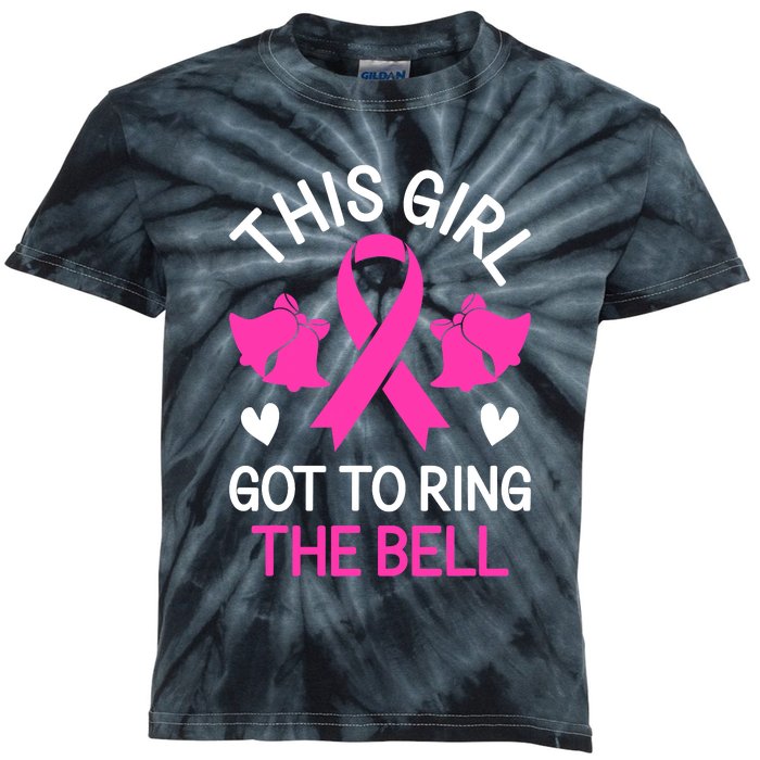 Breast Cancer This Girl Got To Ring The Bell Chemo Grad Kids Tie-Dye T-Shirt