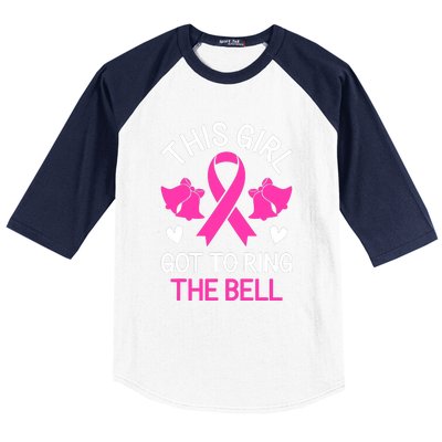 Breast Cancer This Girl Got To Ring The Bell Chemo Grad Baseball Sleeve Shirt