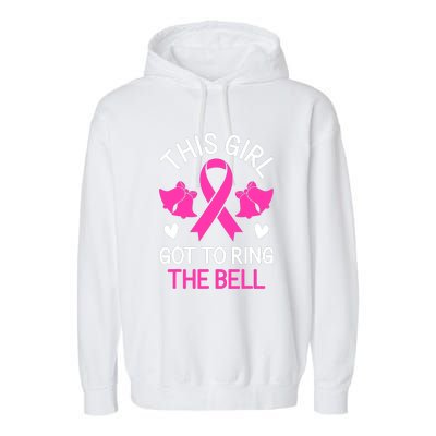 Breast Cancer This Girl Got To Ring The Bell Chemo Grad Garment-Dyed Fleece Hoodie