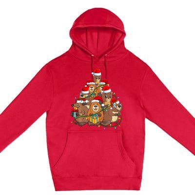 Beavers Christmas Tree Lights Xmas Pajamas For Family Premium Pullover Hoodie