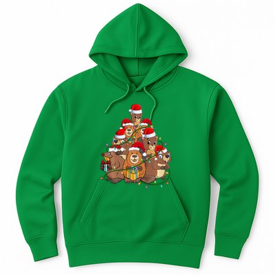 Beavers Christmas Tree Lights Xmas Pajamas For Family Hoodie