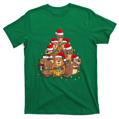 Beavers Christmas Tree Lights Xmas Pajamas For Family T-Shirt