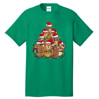 Beavers Christmas Tree Lights Xmas Pajamas For Family Tall T-Shirt