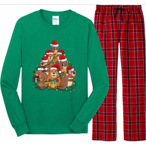 Beavers Christmas Tree Lights Xmas Pajamas For Family Long Sleeve Pajama Set