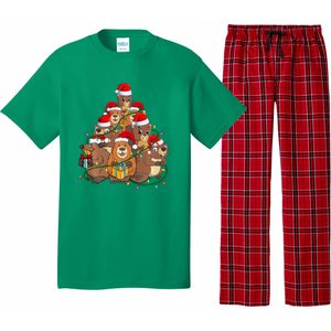 Beavers Christmas Tree Lights Xmas Pajamas For Family Pajama Set