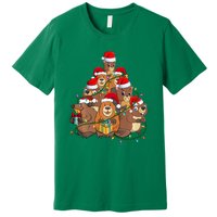 Beavers Christmas Tree Lights Xmas Pajamas For Family Premium T-Shirt