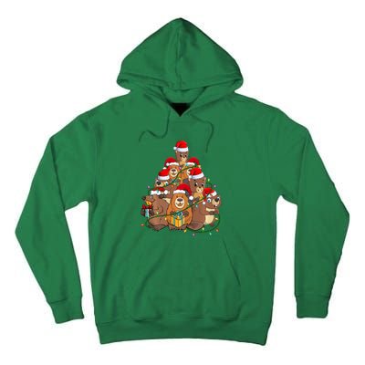 Beavers Christmas Tree Lights Xmas Pajamas For Family Tall Hoodie