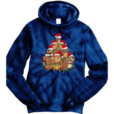 Beavers Christmas Tree Lights Xmas Pajamas For Family Tie Dye Hoodie