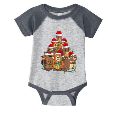 Beavers Christmas Tree Lights Xmas Pajamas For Family Infant Baby Jersey Bodysuit