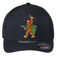 Bigfoot Christmas Tree Lights Xmas  Sasquatch Lovers  Flexfit Unipanel Trucker Cap