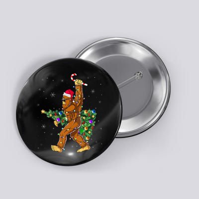 Bigfoot Christmas Tree Lights Xmas  Sasquatch Lovers  Button