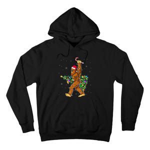 Bigfoot Christmas Tree Lights Xmas  Sasquatch Lovers  Tall Hoodie