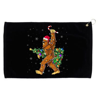 Bigfoot Christmas Tree Lights Xmas  Sasquatch Lovers  Grommeted Golf Towel