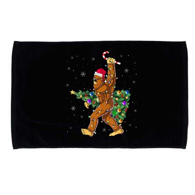 Bigfoot Christmas Tree Lights Xmas  Sasquatch Lovers  Microfiber Hand Towel