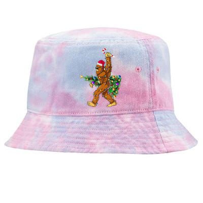 Bigfoot Christmas Tree Lights Xmas  Sasquatch Lovers  Tie-Dyed Bucket Hat