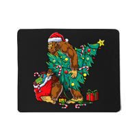 Bigfoot Christmas Tree Lights Xmas Mousepad