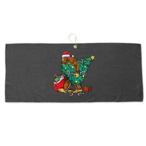 Bigfoot Christmas Tree Lights Xmas Large Microfiber Waffle Golf Towel