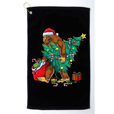 Bigfoot Christmas Tree Lights Xmas Platinum Collection Golf Towel