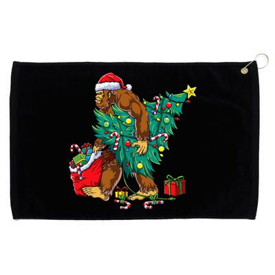 Bigfoot Christmas Tree Lights Xmas Grommeted Golf Towel