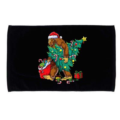 Bigfoot Christmas Tree Lights Xmas Microfiber Hand Towel