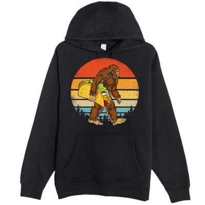 Bigfoot Carrying Taco Funny Cinco De Mayo Sasquatch Premium Pullover Hoodie