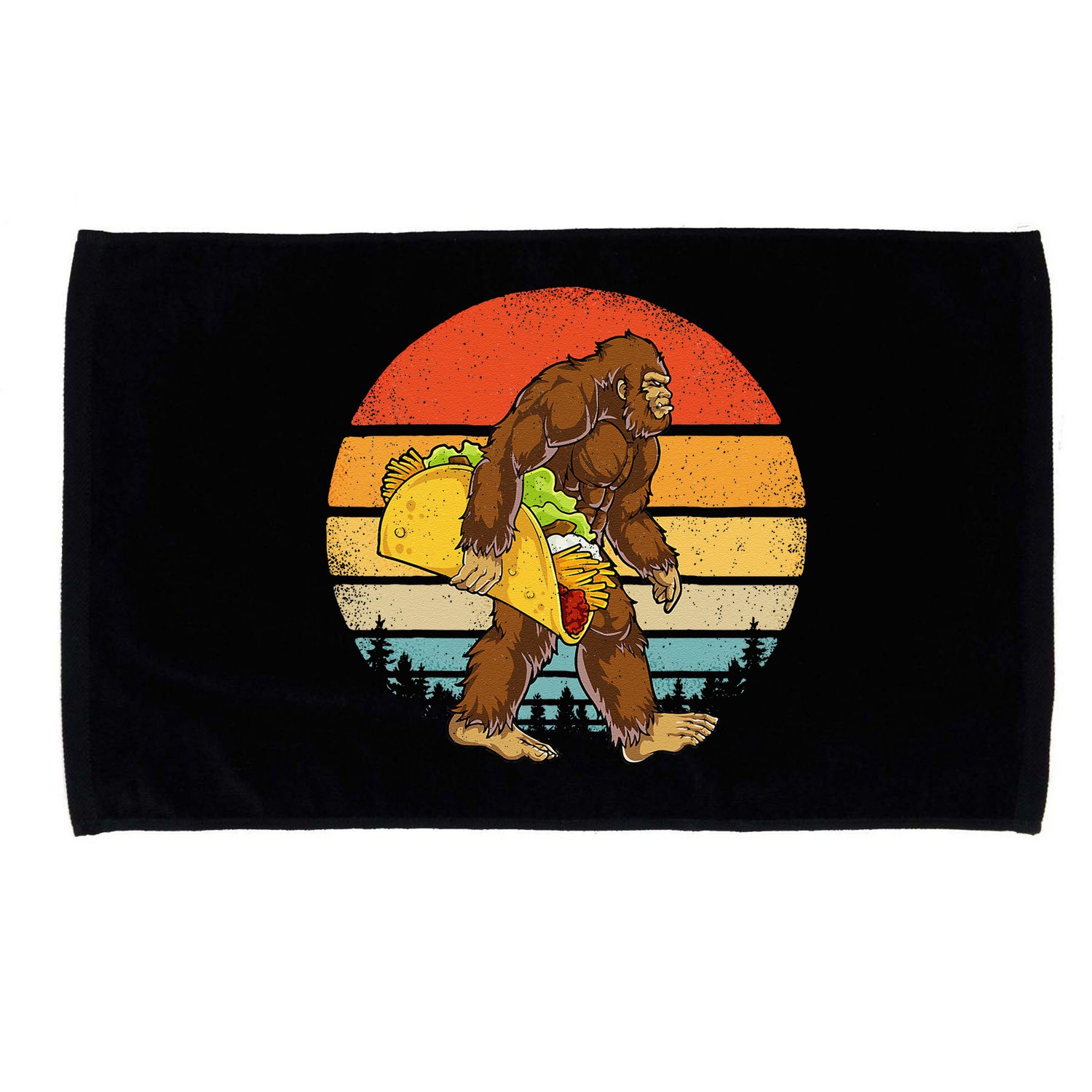 Bigfoot Carrying Taco Funny Cinco De Mayo Sasquatch Microfiber Hand Towel