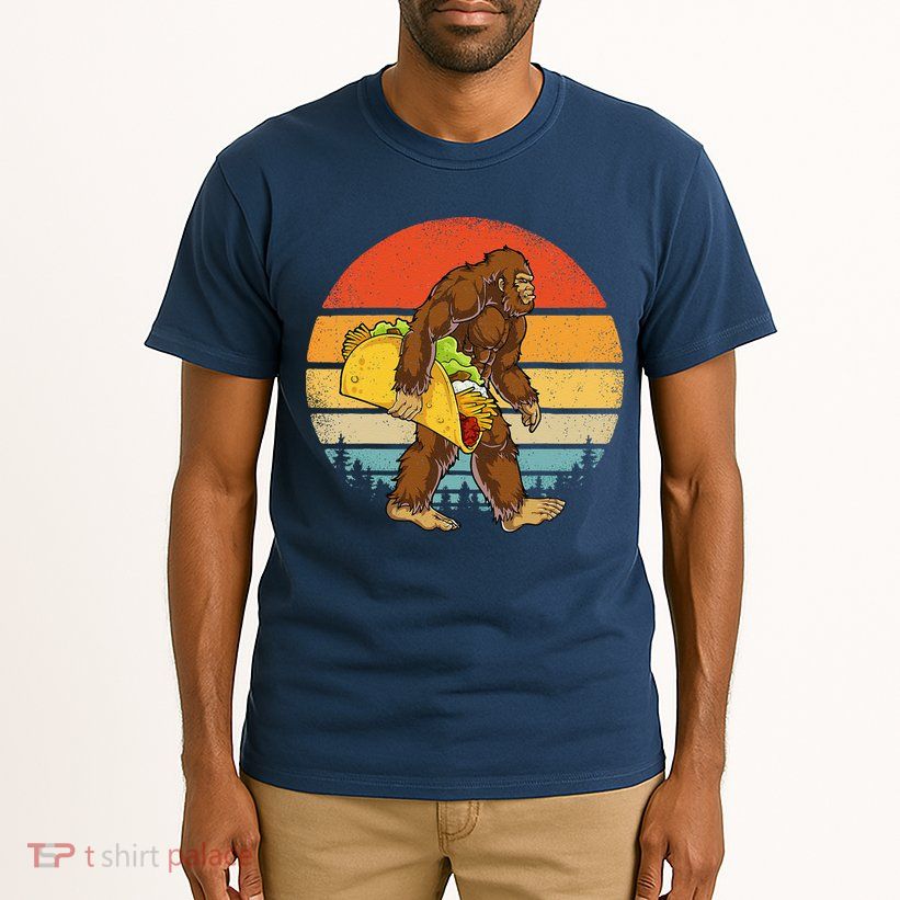 Bigfoot Carrying Taco Funny Cinco De Mayo Sasquatch Tall T-Shirt